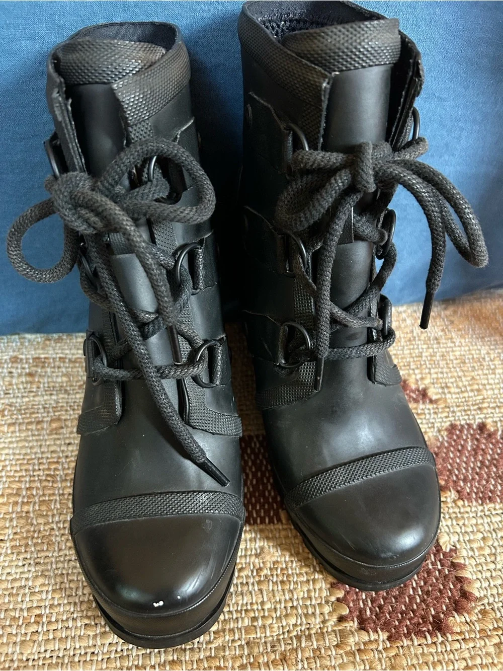 Sorel Black Lace-Up Waterproof Ankle Boots